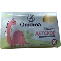 Мыло туалетное "OMOVEA" детское динозавр розовый 4*100 гр.(16)